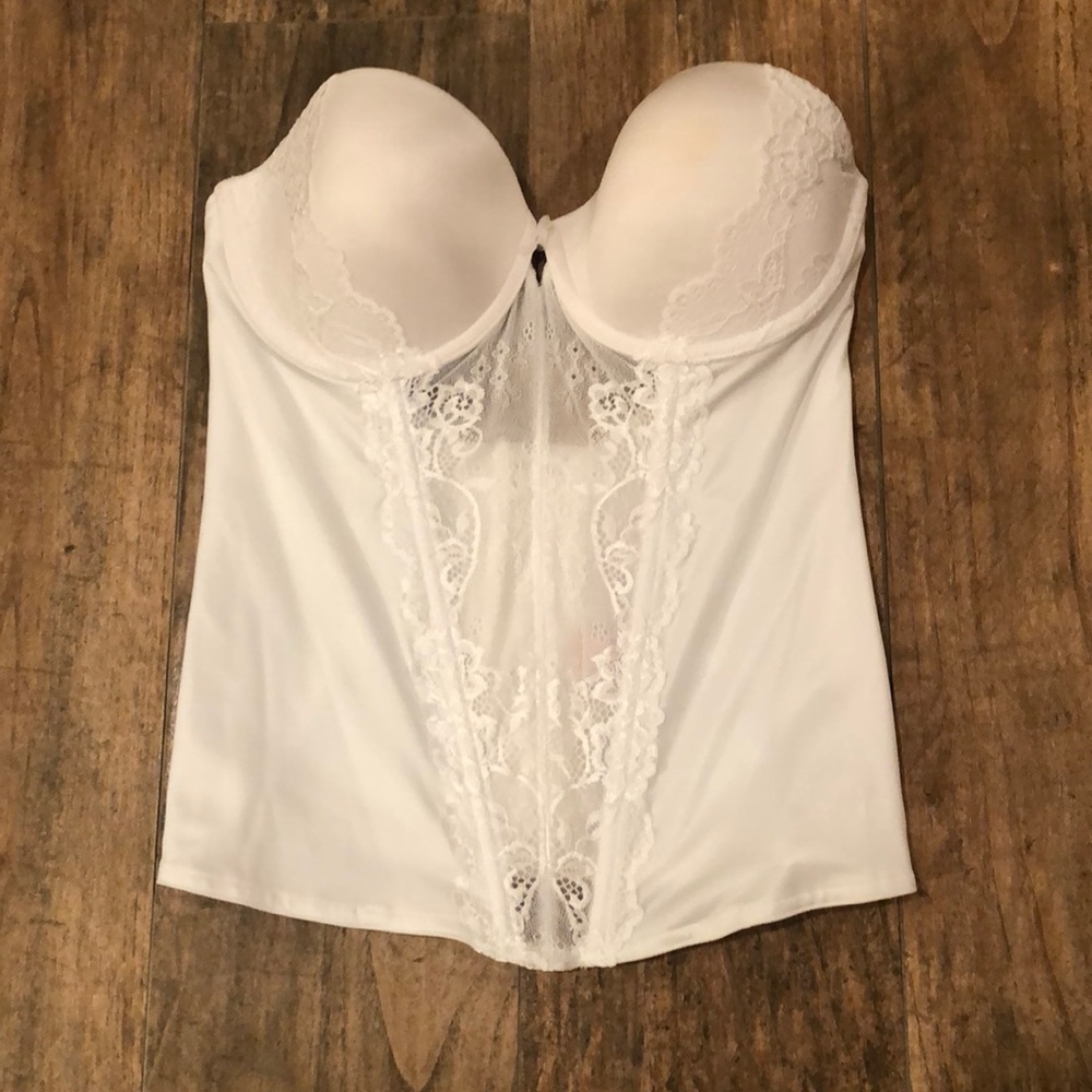 White satin corset